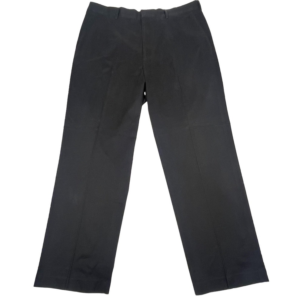 Perry Ellis Portfolio Men's Black Dress Pants 38x32 Flat Front Formal Office Fit